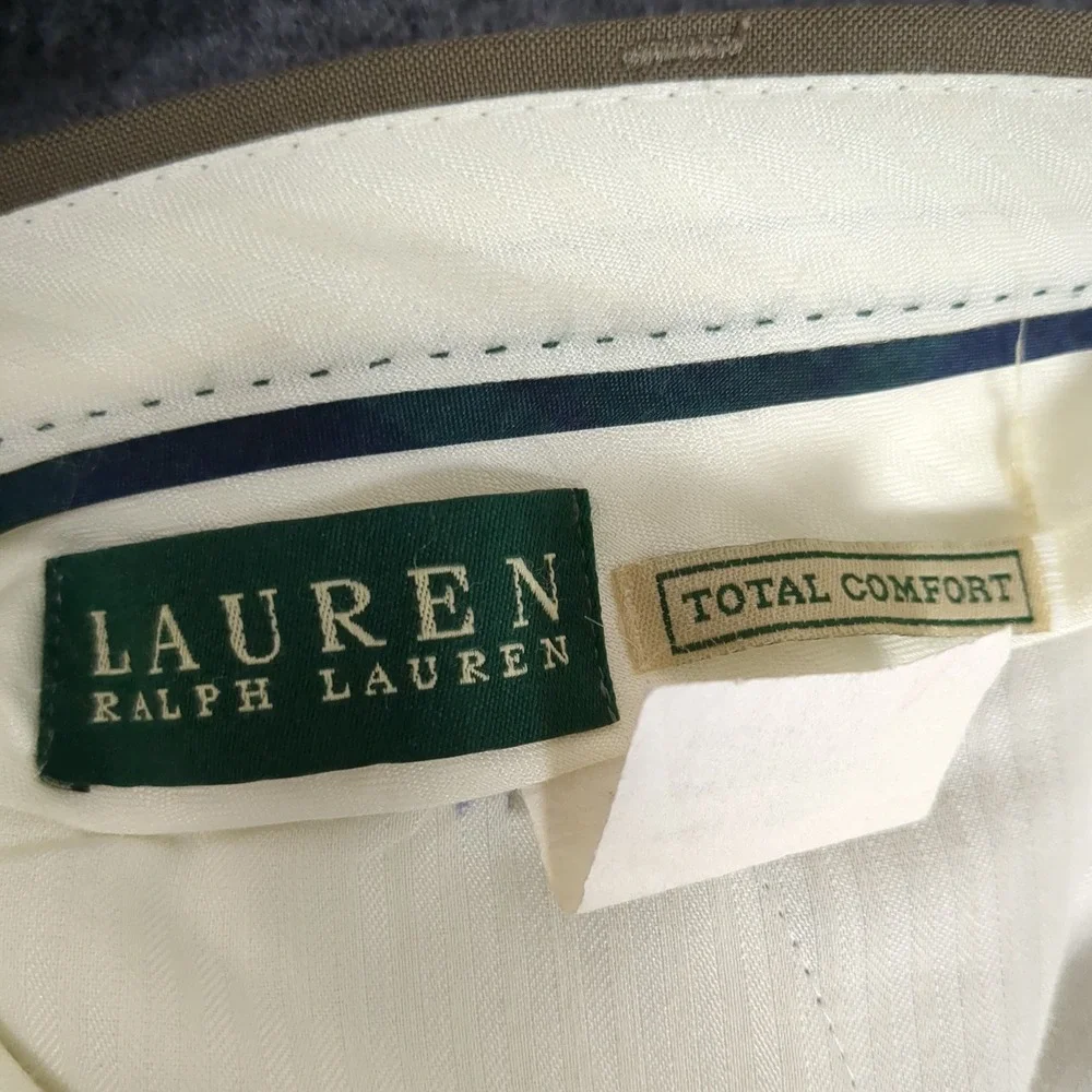 Ralph Lauren Mens Total Comfort 100% Wool Pleated Cuffed Dress Pants 42S